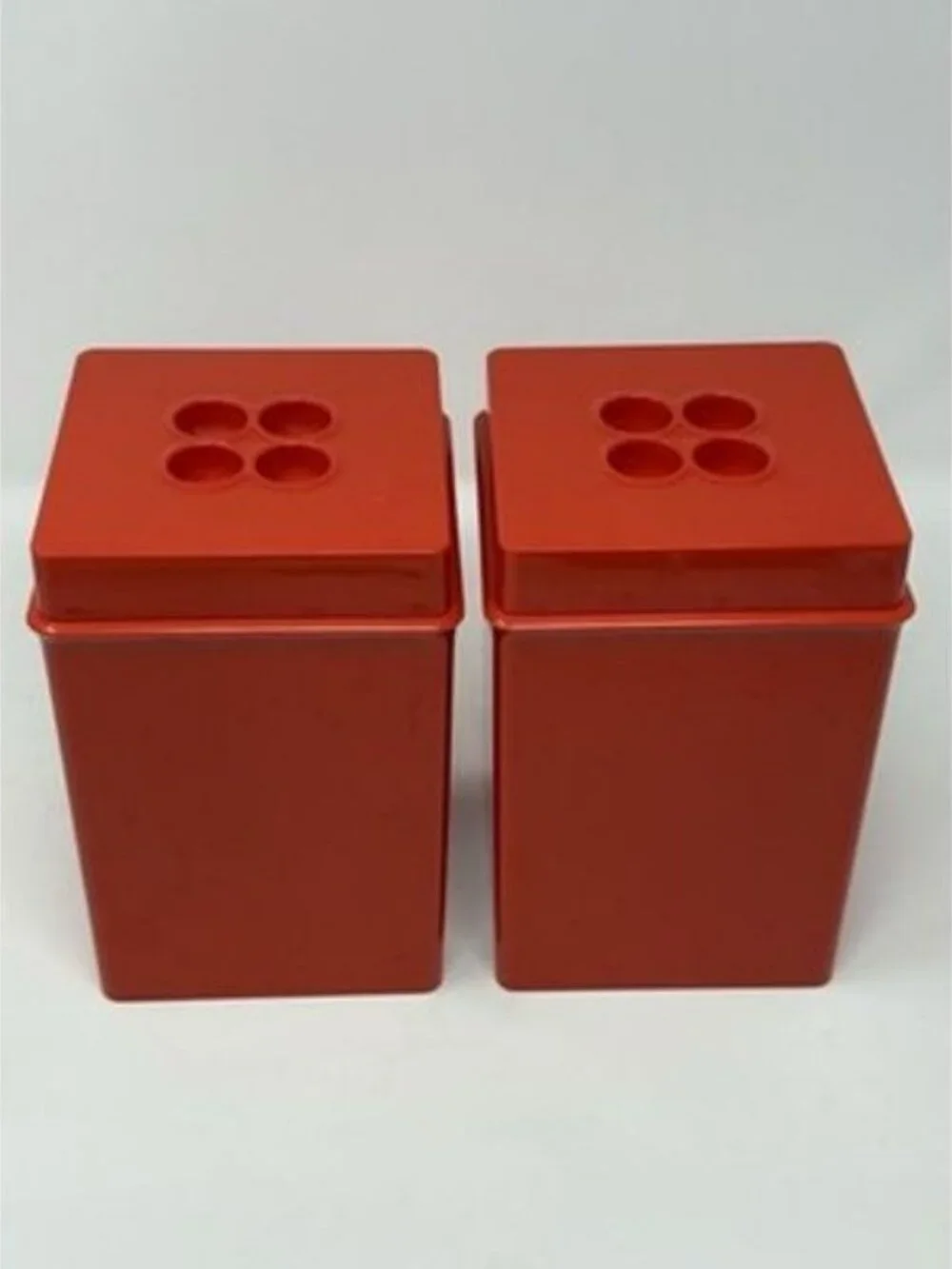 2 RED Dansk Gourmet Designs Denmark Canisters Set 2 Qt. 7 1/4
